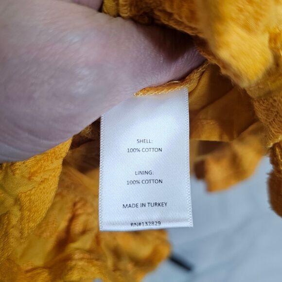 Tularosa Golden Yellow Lisa Blouson Embroidered Ruffle Mini Dress Size Large - Picture 13 of 16